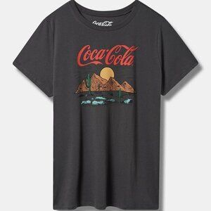 Torrid - Coca Cola Classic Fit Cotton Crew Tee in Vintage Black​​​​​​​​